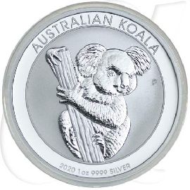 Australien Koala 2020 Silber 1 Dollar Münzen-Bildseite