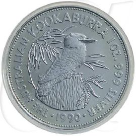 Australien Kookaburra 1990 5 Dollar Silber 1oz st Münzen-Bildseite