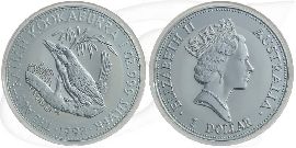 Australien Kookaburra 1992 1 Dollar Silber 1oz st Münze Vorderseite und Rückseite zusammen