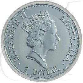 Australien Kookaburra 1992 1 Dollar Silber 1oz st Münzen-Wertseite