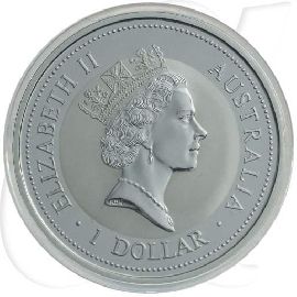 Australien Kookaburra 1994 1 Dollar Silber 1oz st Münzen-Wertseite
