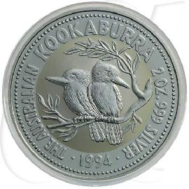 Australien 2 Dollar 1994 BU Kookaburra Silber 2 Unzen Münzen-Bildseite