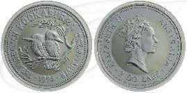 Australien 2 Dollar 1994 BU Kookaburra Silber 2 Unzen Münze Vorderseite und Rückseite zusammen