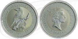 Australien Kookaburra 1995 1 Dollar Silber 1oz st Münze Vorderseite und Rückseite zusammen