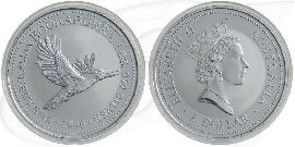 Australien Kookaburra 1996 1 Dollar Silber 1oz st Münze Vorderseite und Rückseite zusammen