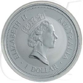 Australien Kookaburra 1996 1 Dollar Silber 1oz st Münzen-Wertseite