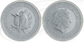 Australien Kookaburra 2001 1 Dollar Silber 1oz st Münze Vorderseite und Rückseite zusammen
