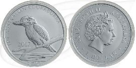 Australien Kookaburra 2007 1 Dollar Silber 1oz st Münze Vorderseite und Rückseite zusammen