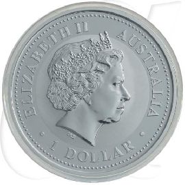Australien Kookaburra 2007 1 Dollar Silber 1oz st Münzen-Wertseite