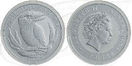 Australien Kookaburra 2012 1 Dollar Silber 1oz st Münze Vorderseite und Rückseite zusammen