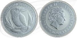 Australien Kookaburra 2012 BU 30 Dollar Silber Münze Vorderseite und Rückseite zusammen