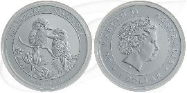 Australien Kookaburra 2013 1 Dollar Silber 1oz st Münze Vorderseite und Rückseite zusammen