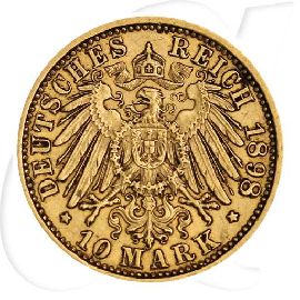 Baden 1898 10 Mark Gold Deutschland Münzen-Wertseite