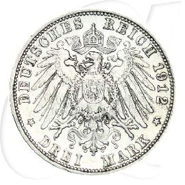 Deutschland Bayern 3 Mark 1912 ss Otto
