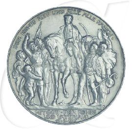 Befreiungskriege 3 Mark Preussen 1913 Münzen-Bildseite