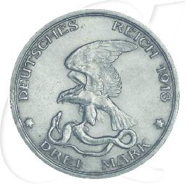 Befreiungskriege Preussen 1913 3 Mark Münzen-Wertseite