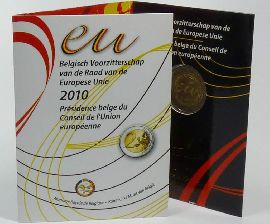 Belgien 2 Euro 2010 EU-Ratspräsidentschaft prägefrisch/st OVP Blister