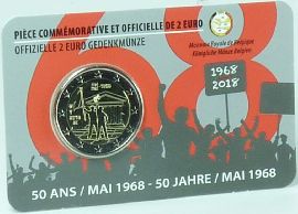 Belgien 2 Euro 2018 st Studentenaufstand 1968 OVP französischer Blister