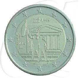 Belgien 2 Euro 2018 st Studentenaufstand 1968 OVP Blister Münzen-Bildseite