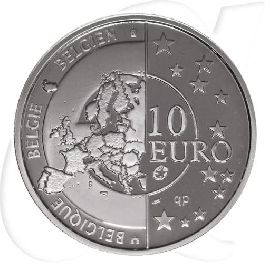 Belgien 10 Euro 2005 PP in Kapsel 50 Jahre Frieden + Freiheit in Europa