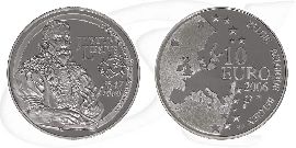 Belgien 2006 Lipsius 10 Euro Julius Münze Vorderseite und Rückseite zusammen
