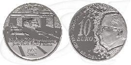Berlgien 2002 Nord Süd Verbindung 10 Euro Münze Vorderseite und Rückseite zusammen