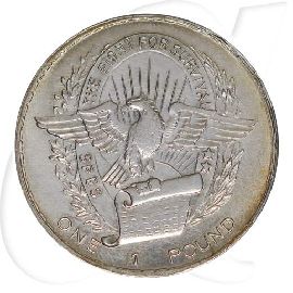 Biafra Kursmünze 1969 1 Pound Silber Münzen-Wertseite