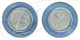BRD 10 Euro 2021 Wasser Münze Vorderseite und Rückseite zusammen