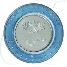 BRD 10 Euro 2021 Wasser Münzen-Wertseite
