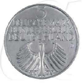 BRD 5 DM 1952 D Germanisches Museum vz-st