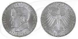 BRD 5 DM 1957 J vz-st Silber Gedenkmünze Freiherr von Eichendorff Vorderseite und Rückseite zusammen