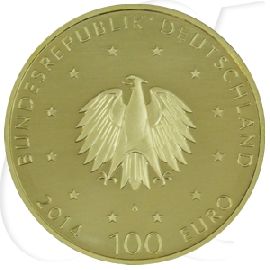 BRD 100 Euro 2014 A st Kloster Lorsch Gold 15,55g fein