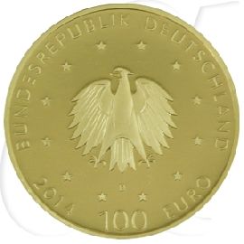 BRD 100 Euro 2014 D st Kloster Lorsch Gold 15,55g fein