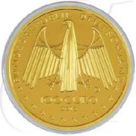 BRD 100 Euro 2015 D st Oberes Mittelrheintal Gold 15,55g fein