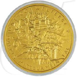 BRD 100 Euro 2015 G st Oberes Mittelrheintal Gold 15,55g fein