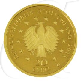 BRD 20 Euro 2015 Deutscher Wald Linde G (Karlsruhe) Gold 3,89g fein
