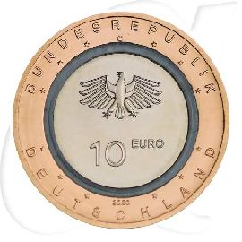Deutschland 10 Euro 2020 G (Karlsruhe) st farbloser Ring An Land