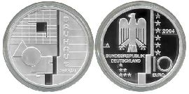 BRD 10 Euro Silber 2004 A Bauhaus Dessau PP (Spgl)