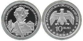 BRD 10 Euro Silber 2003 J 200 Geb. Justus von Liebig PP (Spgl)