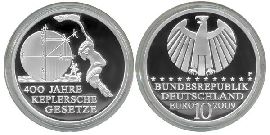 BRD 10 Euro Silber 2009 F 400 Jahre Keplersche Gesetze PP (Spgl)