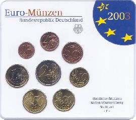 BRD Kursmünzensatz 2003 F st OVP