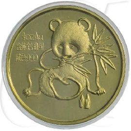 China 1992 München-Panda Gold 15,55g (1/2oz) OVP mit COA und Kassette Münzen-Bildseite