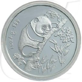 China 1995 München-Panda Silber 31,10g (1oz) OVP mit Kassette Münzen-Bildseite