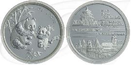 China 1997 München-Panda Silber 31,10g (1oz) OVP Münze Vorderseite und Rückseite zusammen