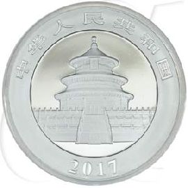 China Panda 2017 BU 10 Yuan 30,00 gr Silber
