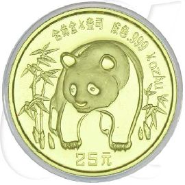 China Panda 1986 25 Yuan Gold 1/4 oz st