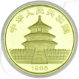 China Panda 1986 25 Yuan Gold 1/4 oz st