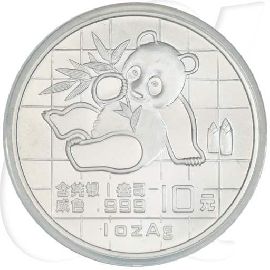 China Panda 1989 st 10 Yuan 31,10g (1oz) Silber fein Münzen-Bildseite