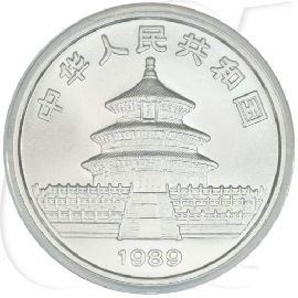 China Panda 1989 st 10 Yuan 31,10g (1oz) Silber fein Münzen-Wertseite