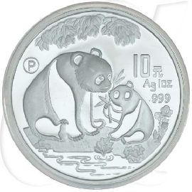 China Panda 1993 PP 10 Yuan Silber